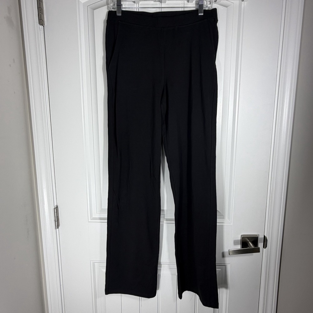 Saint + Sofia Black Pull On Straight Leg Stretch Pants Women's US 8